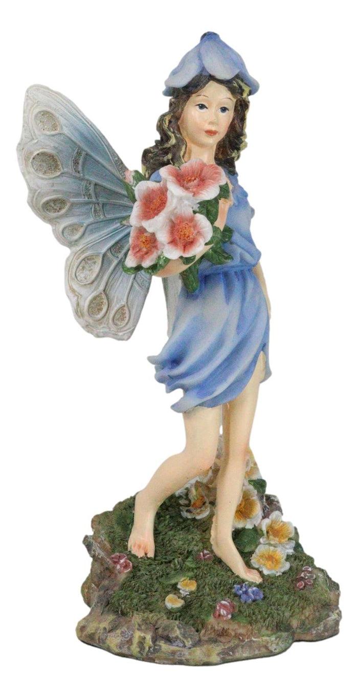 Ebros Gift Enchanted Garden Bluebell Floral Fairy Carrying A Bouquet Of Flowers Figurine