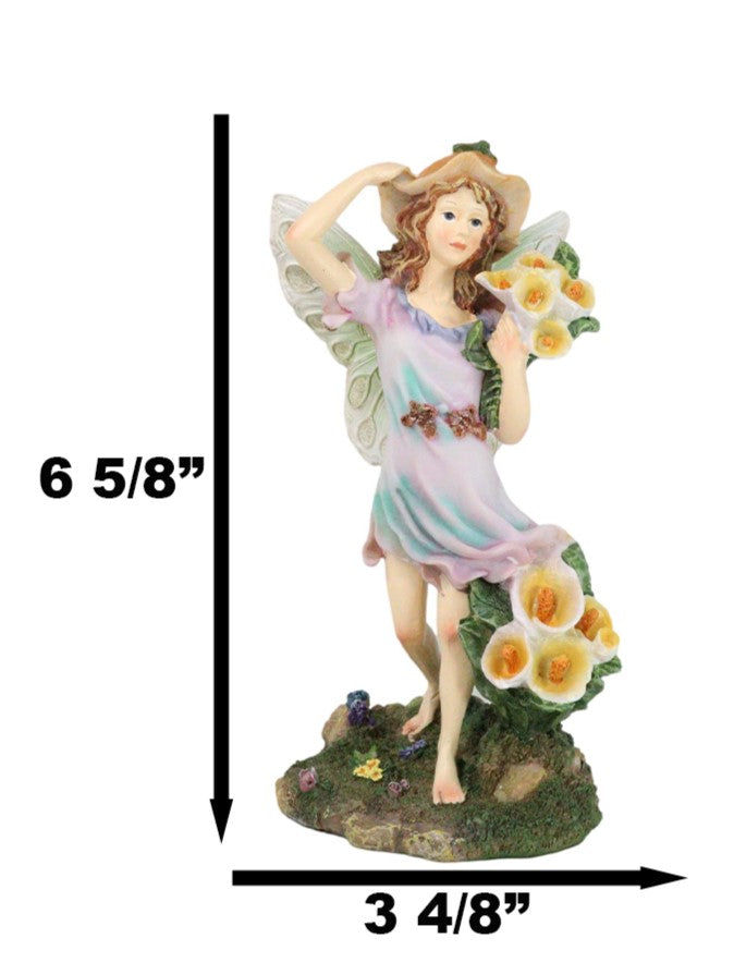 Ebros Gift Enchanted Garden Calla Lily Floral Fairy Carrying A Bouquet Of Flowers Figurine