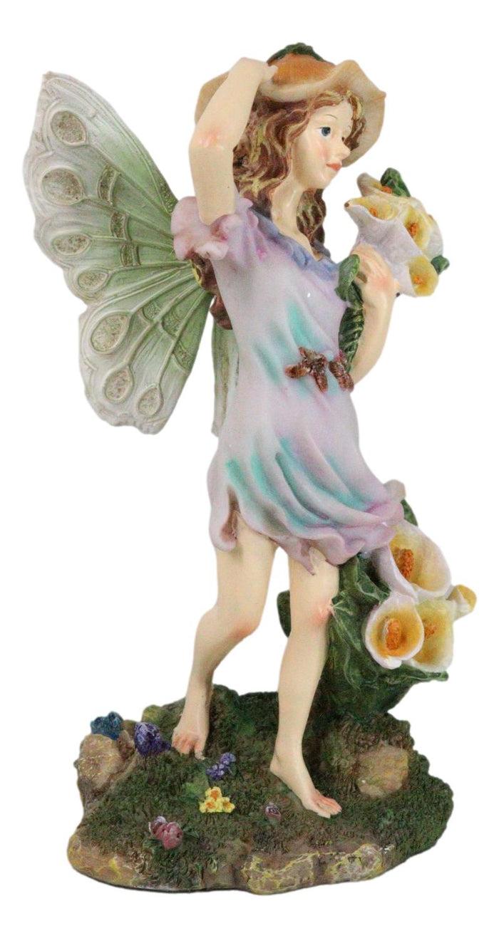 Ebros Gift Enchanted Garden Calla Lily Floral Fairy Carrying A Bouquet Of Flowers Figurine