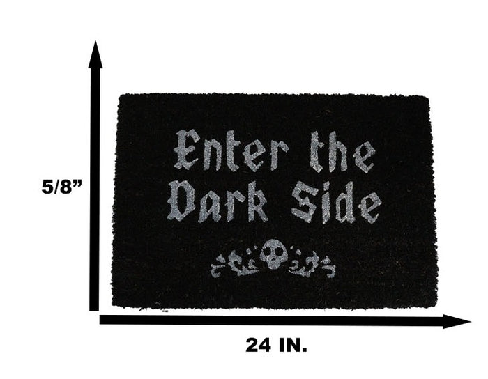 Ebros Gift Enter The Dark Side Wicca Skull Black Coir Coconut Fiber Floor Mat Doormat
