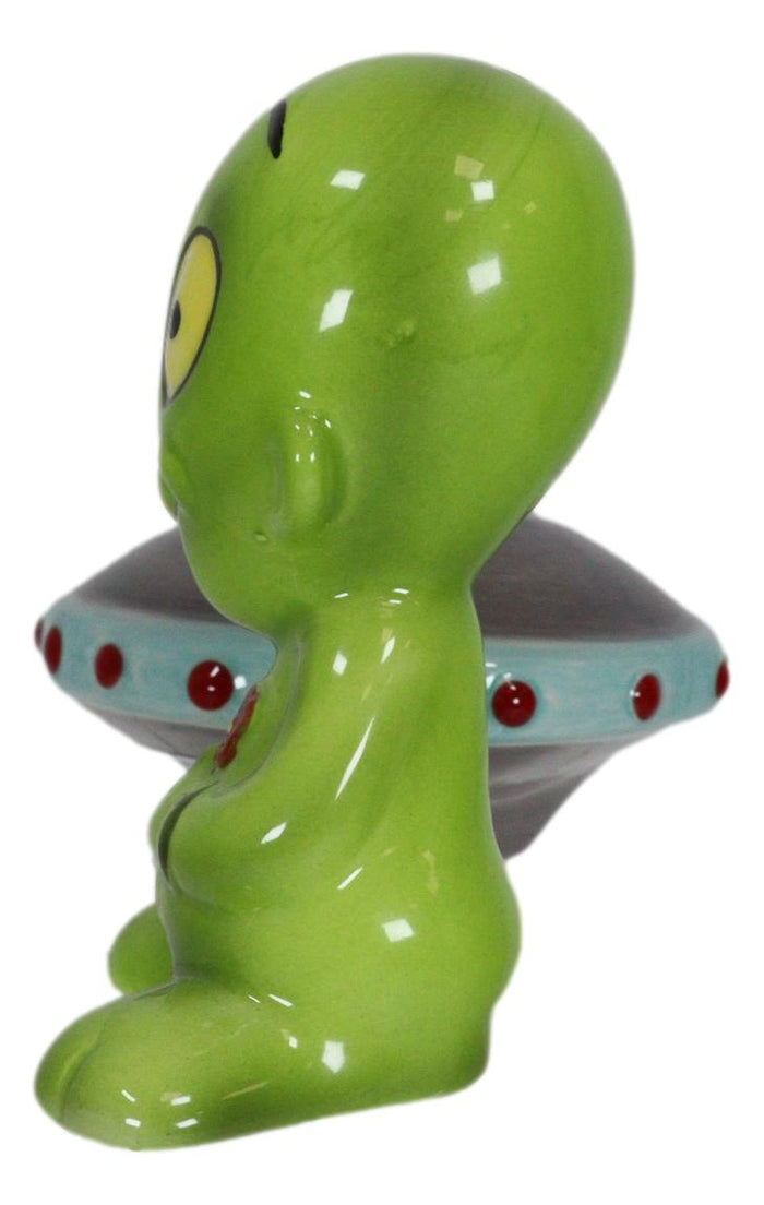 Ebros Gift ET Roswell Alien With Flying Saucer Spaceship Magnetic Salt Pepper Shakers Set