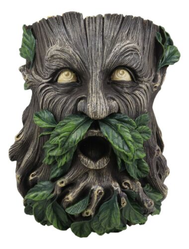 Ebros Gift Evergreen Forest Greenman Wall Hanging Planter Sculpture Plaque Home Decor