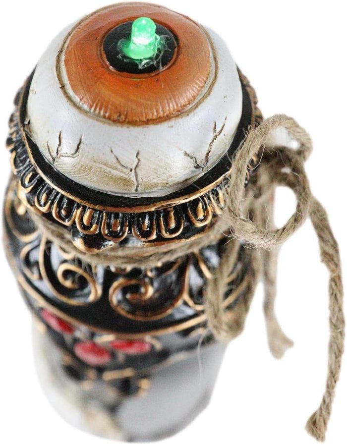 Ebros Gift Evil Eye LED Light Decorative Potion Bottle With Skeleton Hands And Scrollwork