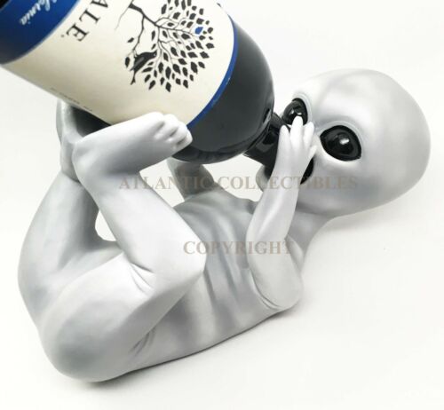 Ebros Gift Extra Terrestrial Alien UFO Outer Space Colony Wine Bottle Holder Figurine Decor