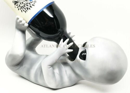 Ebros Gift Extra Terrestrial Alien UFO Outer Space Colony Wine Bottle Holder Figurine Decor
