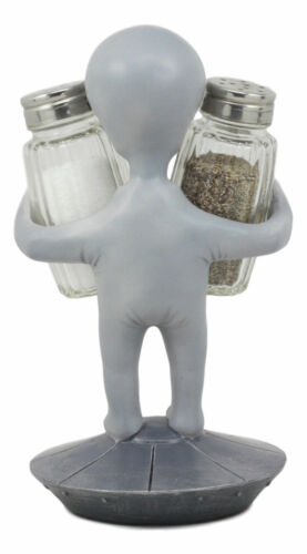 Ebros Gift Extra Terrestrial UFO Outer Space Roswell Alien Salt And Pepper Shakers Set