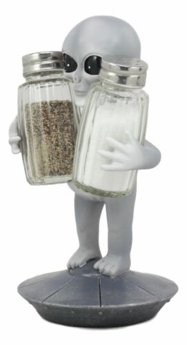 Ebros Gift Extra Terrestrial UFO Outer Space Roswell Alien Salt And Pepper Shakers Set
