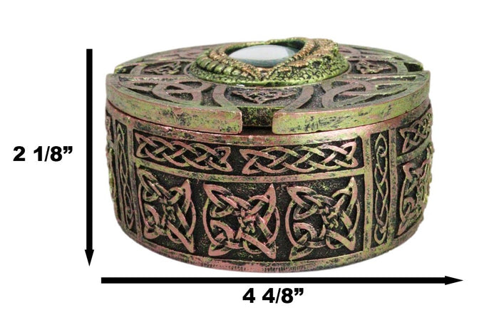 Ebros Gift Eye Of The Dragon Celtic Sacred Knotwork Triskele Decorative Trinket Jewelry Box