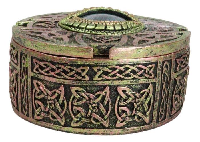 Ebros Gift Eye Of The Dragon Celtic Sacred Knotwork Triskele Decorative Trinket Jewelry Box