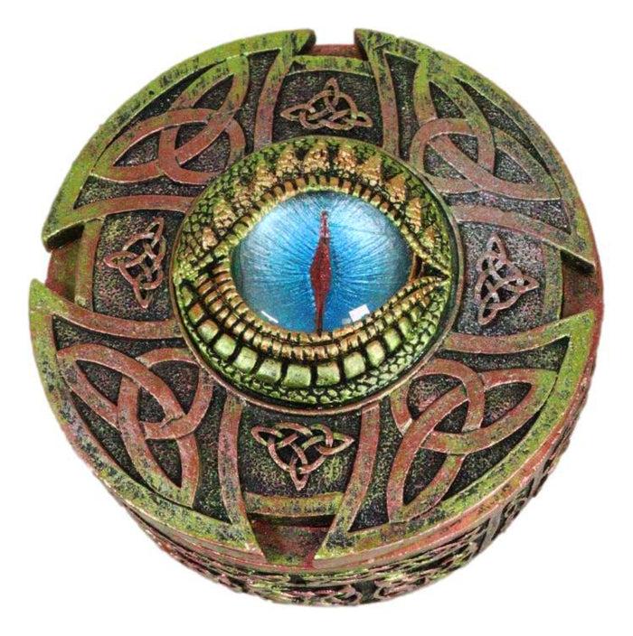 ebros gift Eye Of The Dragon Celtic Sacred Knotwork Triskele Decorative Trinket Jewelry Box