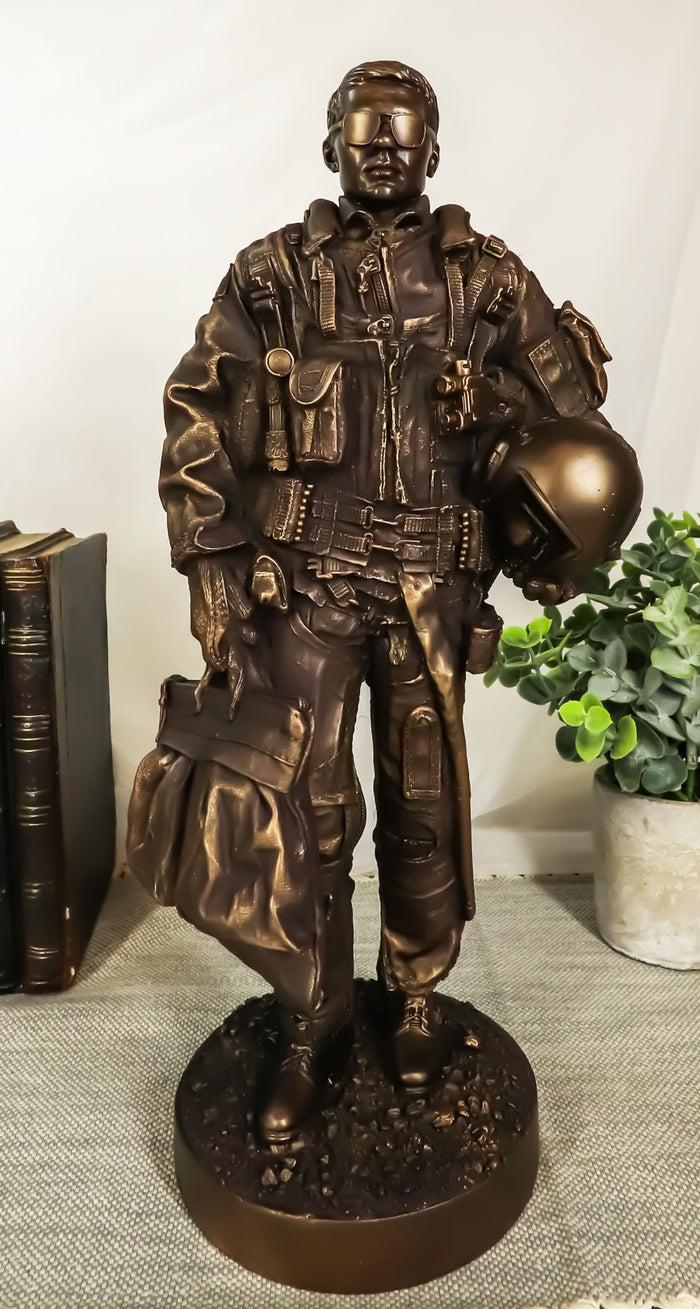 ebros gift F-22 Raptor Jet Pilot Military Speed Aircraft Fighter Plane Figurine 12.25"H