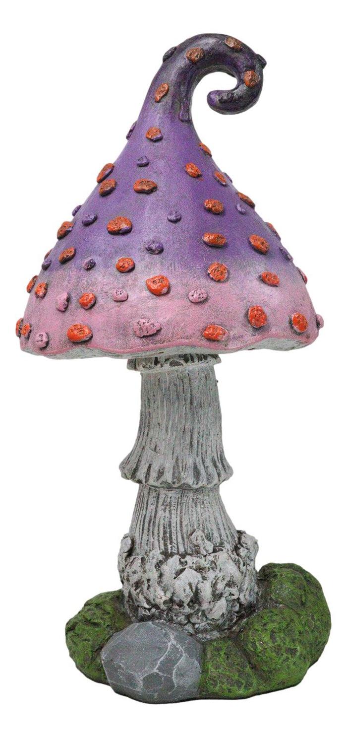 ebros gift Fairy Garden Giant Spotted Purple Crooked Toadstool Mushroom Figurine 17"H