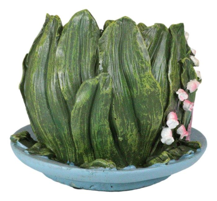 Ebros Gift Fairy Garden Leaf Foliage Teacup Cottage House Floral Planter Vase Figurine