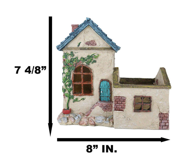 Ebros Gift Fairy Garden LED Light Mediterranean Cottage Floral Planter House Mini Figurine