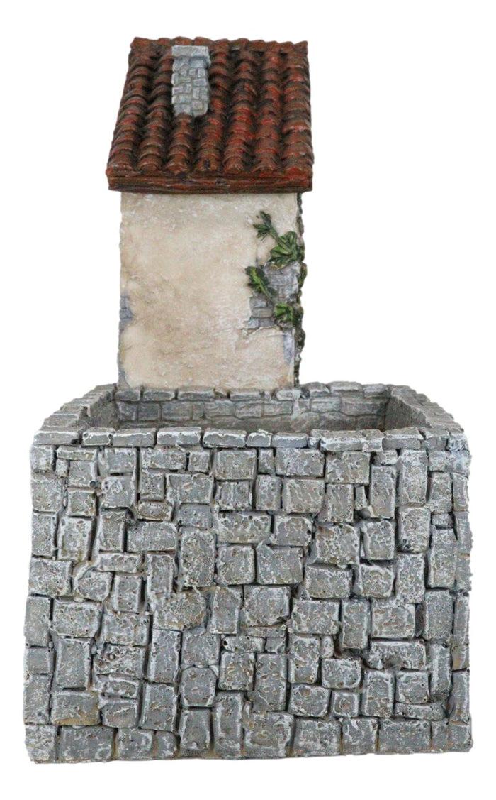 Ebros Gift Fairy Garden LED Light Mediterranean Floral Planter Mini House With Grey Stones