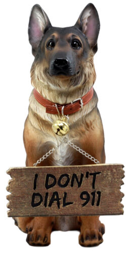 Ebros Gift Faithful Collared German Shepherd Guard Dog Large Figurine Holding Sign Statue