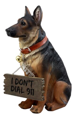 Ebros Gift Faithful Collared German Shepherd Guard Dog Large Figurine Holding Sign Statue