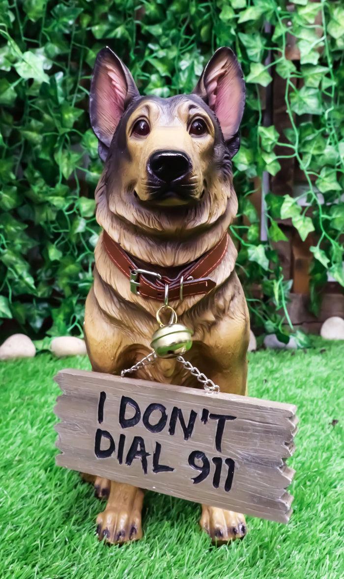 ebros gift Faithful Collared German Shepherd Guard Dog Large Figurine Holding Sign Statue