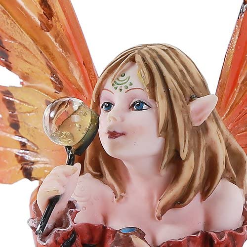 Ebros Gift Fantasy Autumn Fall Forest Monk Fairy Fae Blowing Wish Bubbles Figurine