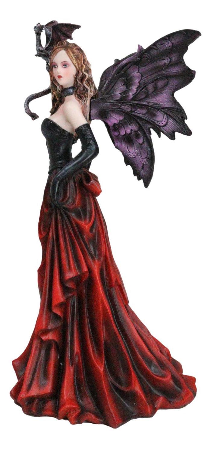 Ebros Gift Fantasy Dragon Mother Red Gowned Fairy Queen With Pixie Dragonling Figurine