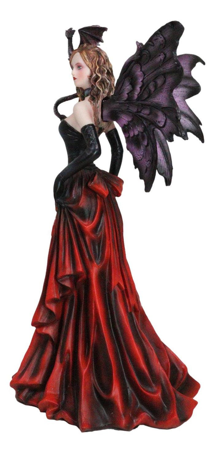 Ebros Gift Fantasy Dragon Mother Red Gowned Fairy Queen With Pixie Dragonling Figurine