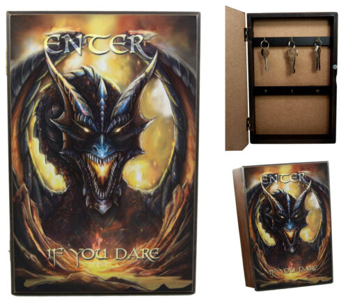 ebros gift Fantasy Enter The Dragon Lair Book Shaped Multiple Keys Secret Storage Organizer