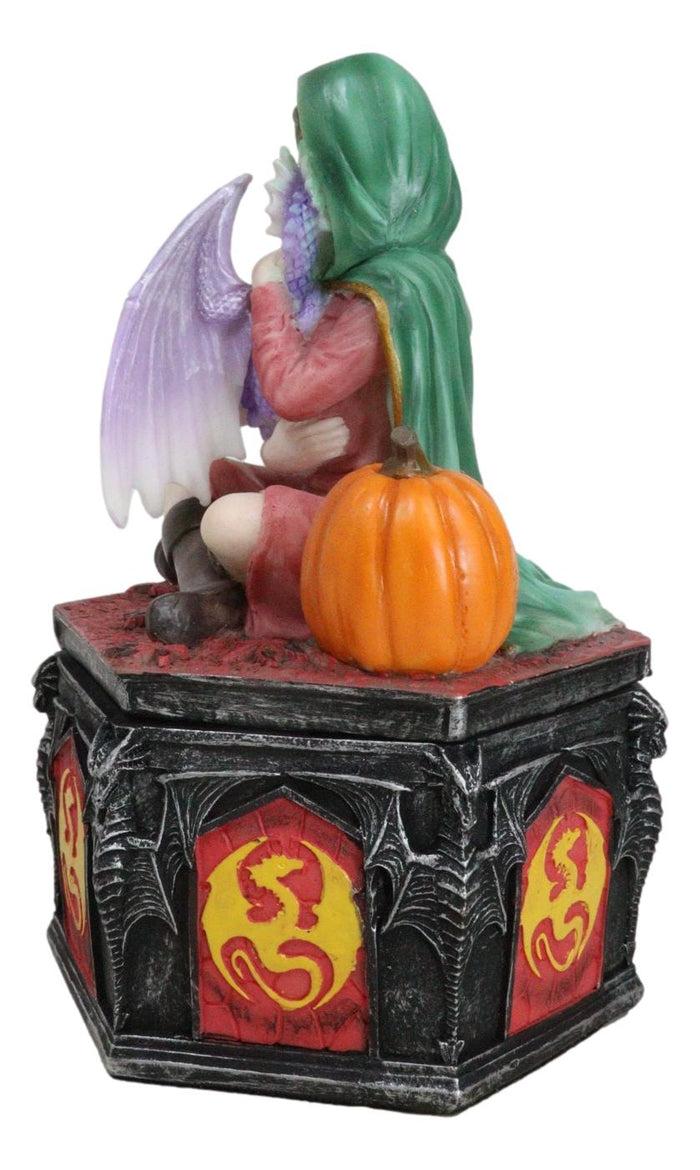 Ebros Gift Fantasy Four Seasons Fall Friendship Fairy With Dragon Decorative Box Figurine