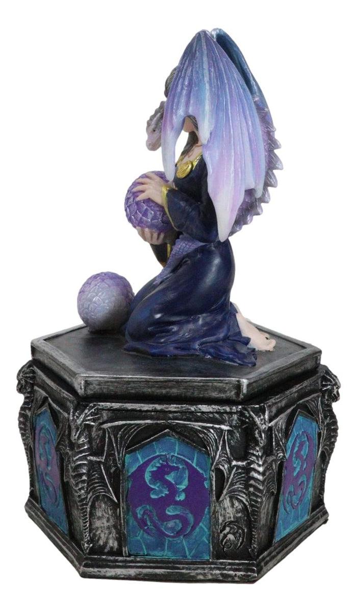Ebros Gift Fantasy Four Seasons Spring Friendship Fairy With Dragon Decorative Box Figurine
