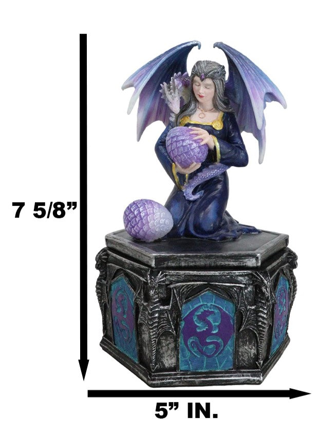Ebros Gift Fantasy Four Seasons Spring Friendship Fairy With Dragon Decorative Box Figurine