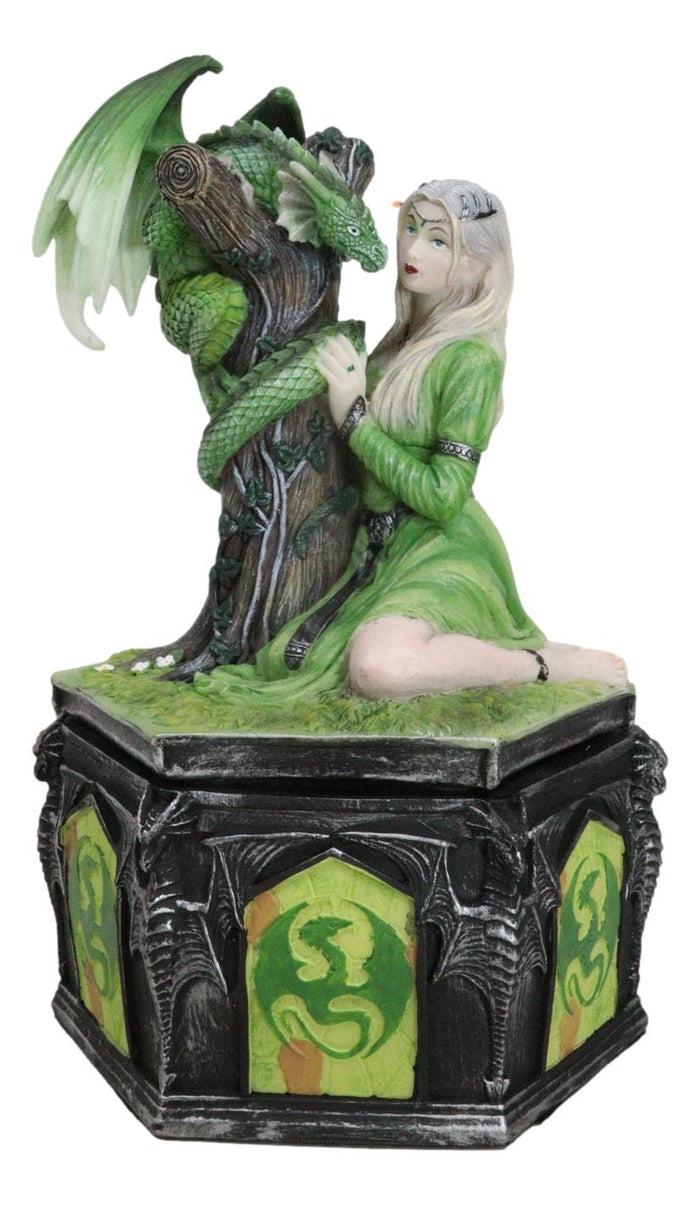 ebros gift Fantasy Four Seasons Summer Friendship Fairy With Dragon Decorative Box Figurine