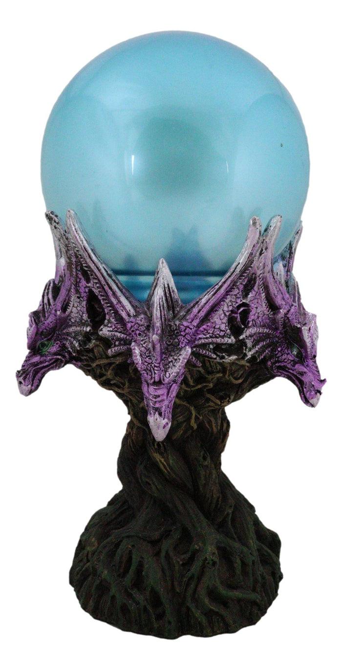 Ebros Gift Fantasy Greenman Dragon Heads On Tree Of Life Colorful LED Sphere Orb Figurine