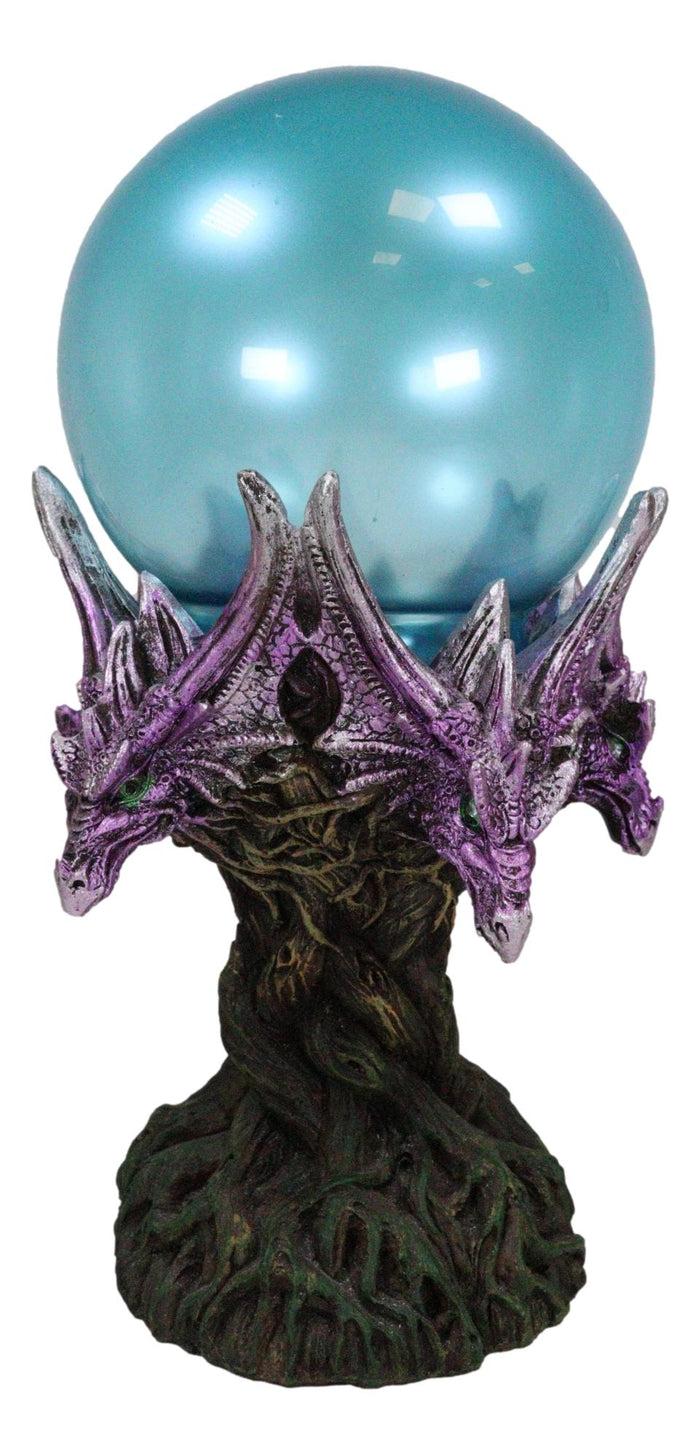 Ebros Gift Fantasy Greenman Dragon Heads On Tree Of Life Colorful LED Sphere Orb Figurine