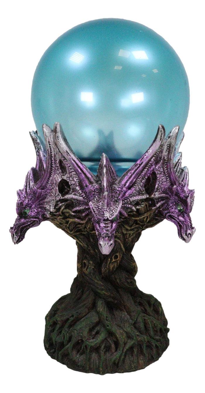 Ebros Gift Fantasy Greenman Dragon Heads On Tree Of Life Colorful LED Sphere Orb Figurine