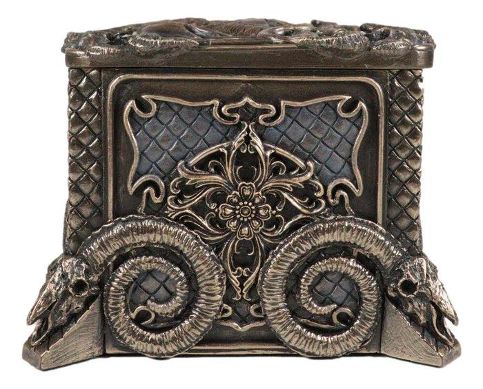 Ebros Gift Fantasy Guardian Dragons Baphomet Horned Goat And Skulls Decorative Jewelry Box