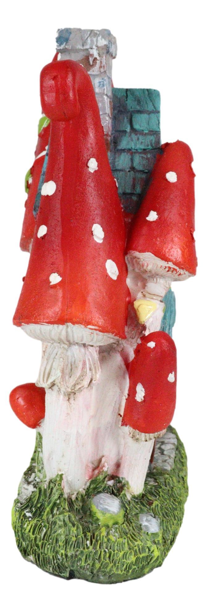 Ebros Gift Fantasy LED Light Enchanted Fairy Garden Toadstool Mushrooms Mini Cottage House