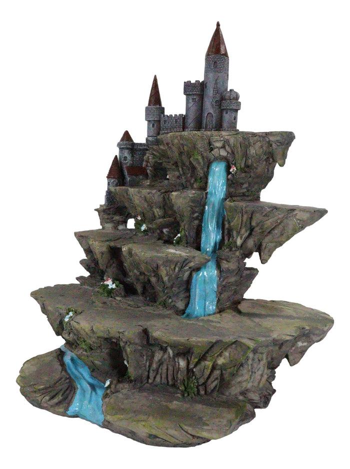 Ebros Gift Fantasy Miniature Creatures Display Stand Rocky Waterfall With Castle Figurine