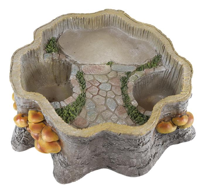 ebros gift Fantasy Miniature Fairy Garden Tree Stump Cottage House Nook Display Figurine