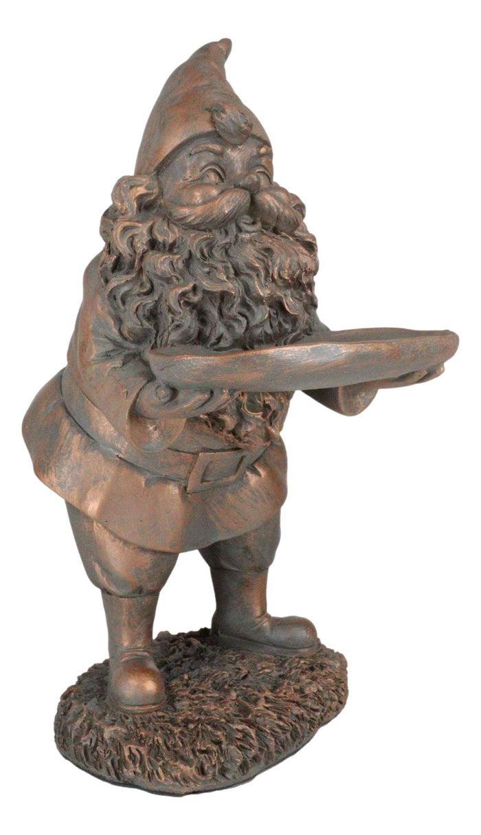 Ebros Gift Fantasy Old Mr Gnome Holding Long Tray Garden Figurine Decor Or Keys Holder