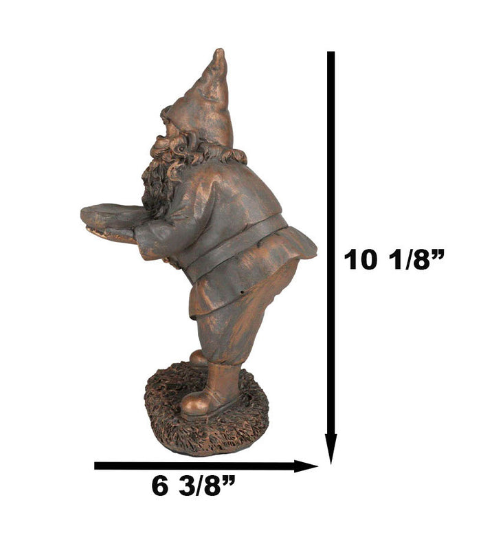 Ebros Gift Fantasy Old Mr Gnome Holding Long Tray Garden Figurine Decor Or Keys Holder