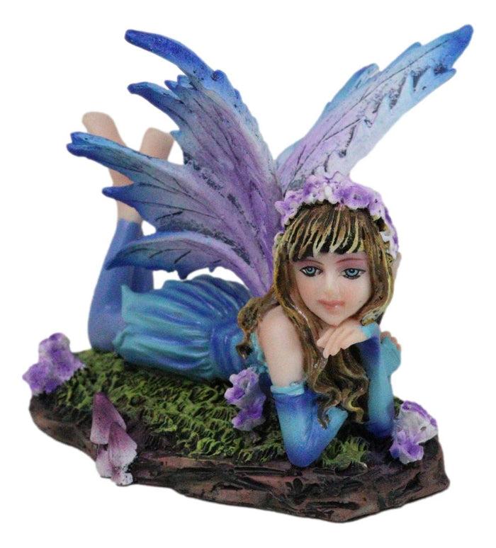 Ebros Gift Fantasy Pink And Blue Girl Princess Fairy Lying On Lavender Meadows Figurine