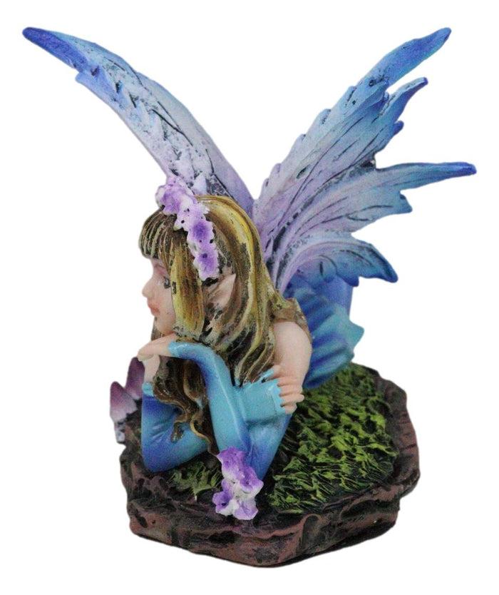 Ebros Gift Fantasy Pink And Blue Girl Princess Fairy Lying On Lavender Meadows Figurine