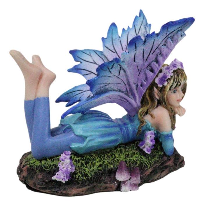 Ebros Gift Fantasy Pink And Blue Girl Princess Fairy Lying On Lavender Meadows Figurine