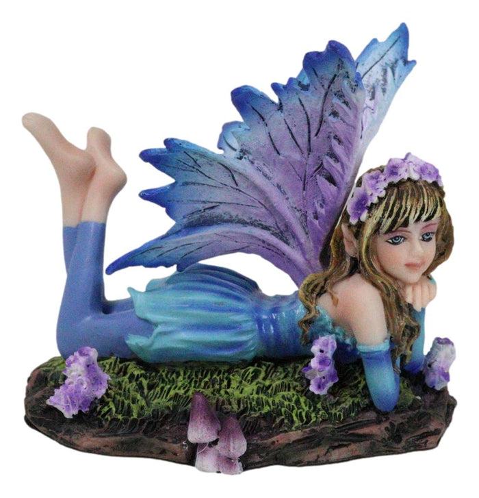 ebros gift Fantasy Pink and Blue Girl Princess Fairy Lying On Lavender Meadows Figurine