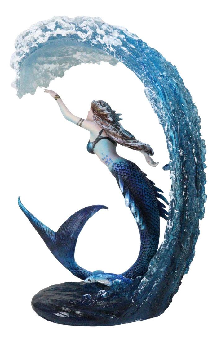 Ebros Gift Fantasy Water Elemental Sea Mermaid Sorceress Riding Ocean Waves Figurine