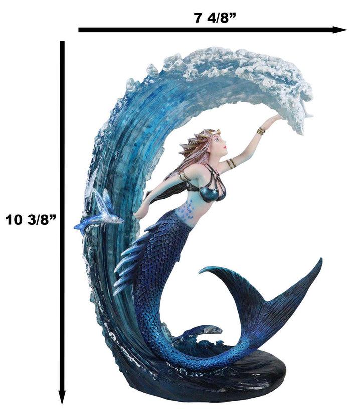 Ebros Gift Fantasy Water Elemental Sea Mermaid Sorceress Riding Ocean Waves Figurine