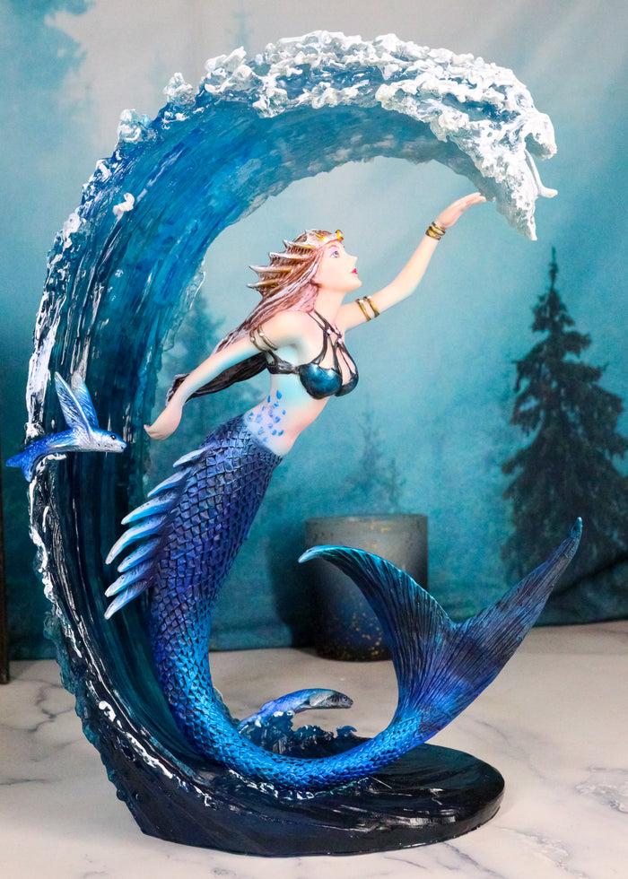 ebros gift Fantasy Water Elemental Sea Mermaid Sorceress Riding Ocean Waves Figurine
