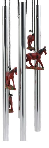 Ebros Gift Farm Countryside Brown Horse With Foal Resonant Relaxing Wind Chime Garden Patio