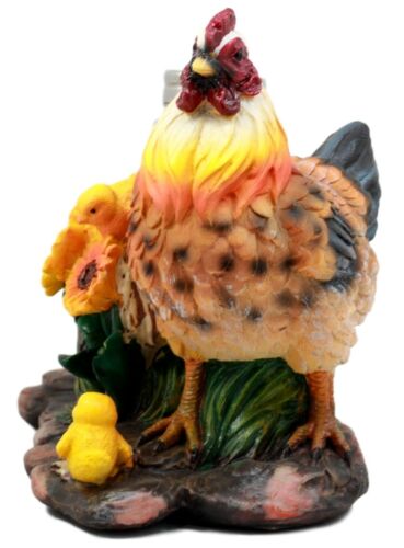 Ebros Gift Farm Hay Wagon Sunflower Mother Hen & Chicks Salt Pepper Shakers Holder Figurine