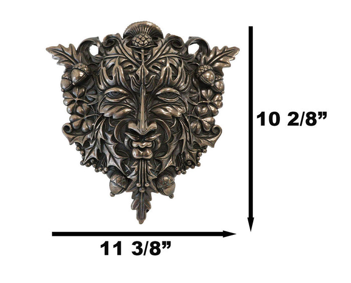 Ebros Gift Faux Bronze Autumn Acorn And Clover Greenman Wall Decor Plaque Maxine Miller