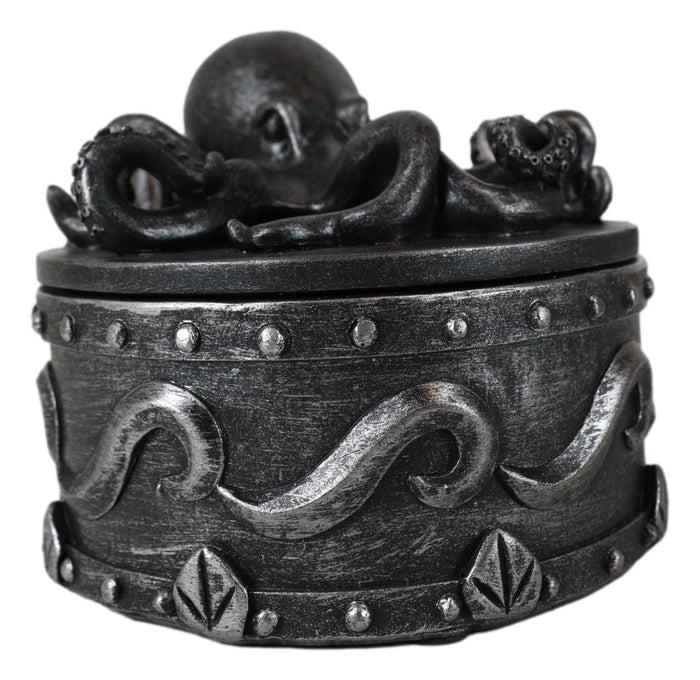 Ebros Gift Faux Pewter Nautical Marine Octopus Keeper Of The Seas Decorative Box Figurine